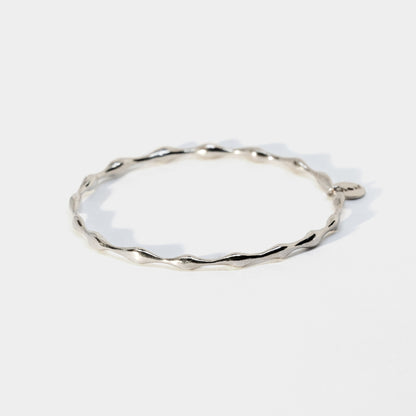 Silver bracelet on a white background